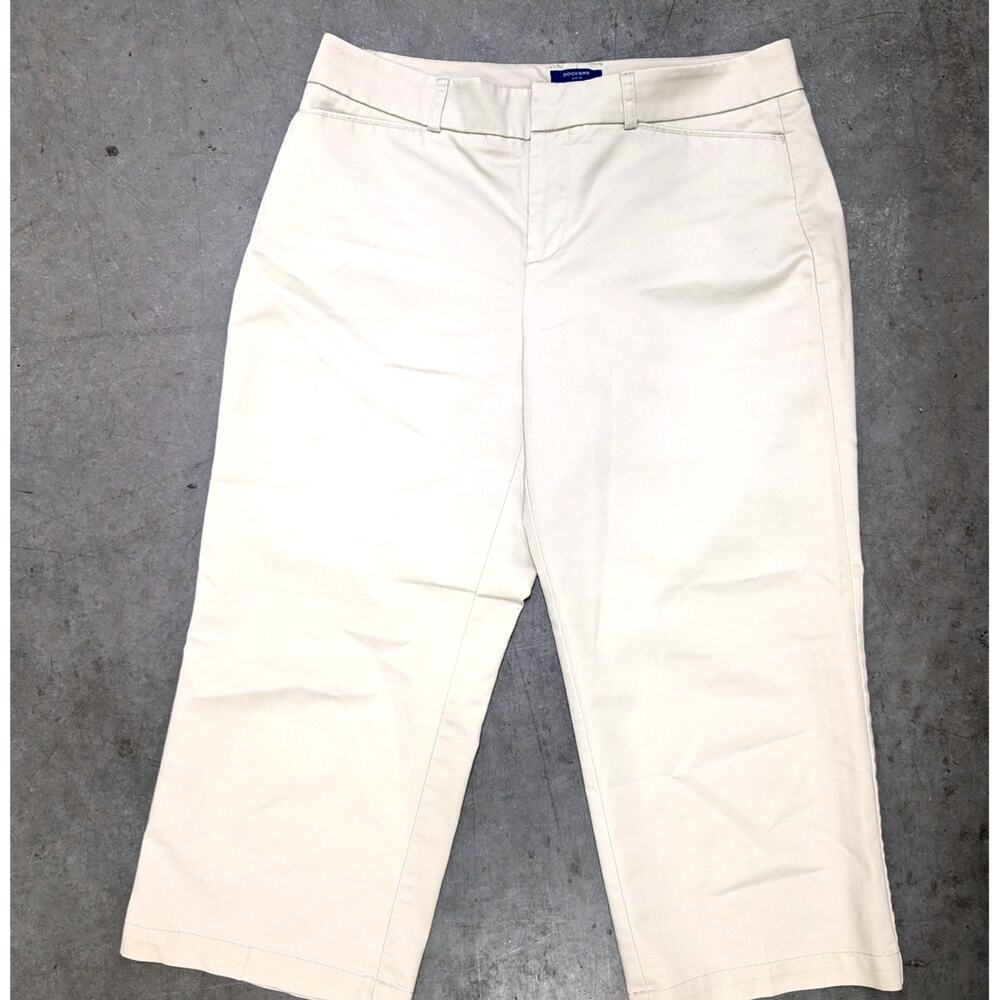 Dockers Petite 10P Metro Capri Khaki Beige Ideal Fit Casual Workwear Metro Capri
